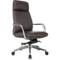 Кресло руководителя Бюрократ _Vega [_vega/brown] на колесиках, кожа, коричневый